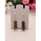 Chocolate Brown Freshwater Pearl Earrings